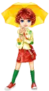 girl in yellow umbrella