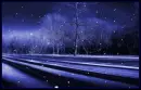blue snowy night
