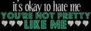 ITS OKAY TO HATE ME.