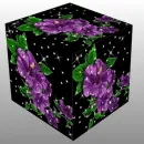 3D CUBE--PURPLE FLOWERS