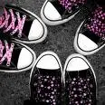 pink black converse