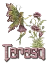 Glittering Green Fairy with Flowers - Teresa