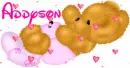 Girl Teddy Bear (with floating hearts)- Addyson 