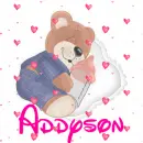 Teddy Bear Sleeping with Baby Bottle (with floating hearts)- Addyson 
