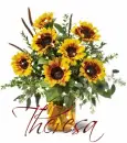 Vase of Sunflowers (with sparkles)- Theresa