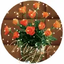Bouquet of Orange Roses in Circle (with sparkles)- Maggie