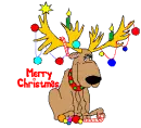Reindeer with Christmas Ornaments (animated)- Merry Christmas