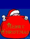 Santa Popping out of Bag (animated)- Merry Christmas