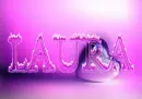 Flame Letters with heart background- Laura