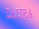Flame Letters with rainbow background- Laura