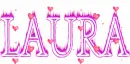 Flame Letters with floating hearts- Laura
