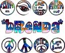 groovy peace tye dye text (brenda)