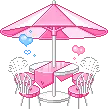 lovely pink cafe table
