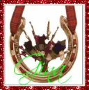 Horseshoe Arrangement with Flowers (glitter boarder)- Gina