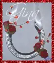 Horseshoe Rose Arrangement (glitter boarder)- Gina