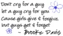 Dont cry for a guy