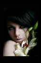 Woman with flowers