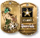 Army Brat Dog Tags- (with sparkles)- Derrick