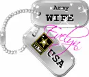 Army Wife Dog Tags- (with sparkles)- Evelyn