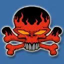 flaming skull