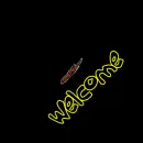 Welcome background with animated butterfly