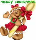 Christmas Gingerbread Girl (with snowfall effect)- Merry Christmas