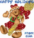 Christmas Gingerbread Girl (with snowfall effect)- Happy Holidays From Gina