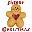 Christmas Gingerbread Man (glitter)- Merry Christmas