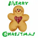 Christmas Gingerbread Man (glitter)- Merry Christmas