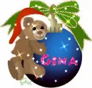Teddy Bear Christmas Ornament (with sparkles)- Gina