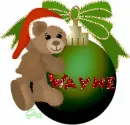 Teddy Bear Christmas Ornament- Wayne