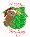 Teddy Bear Christmas Ornament (glitter)- Merry Christmas