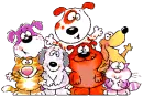 dogs waving