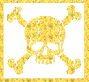 Yellow Glitter Skull