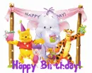 Pooh & Friends (sparkles)- Happy Birthday!