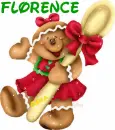 Christmas Gingerbread Girl (with snowfall effect)- Florence
