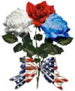 RED, WHITE & BLUE ROSES