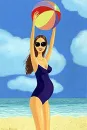 Pregnant girl on the beach