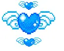 3 blue hearts