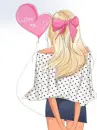 cute girl with balloon