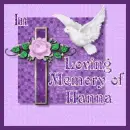 Cross with Pink Rose - In Loving Memory of Hanna