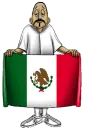 hombre con la bandera mexicana