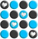 Blue & Black Dots with Hearts