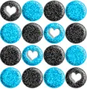 Blue & Black Dots with Hearts