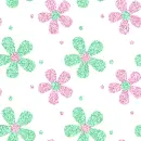 Pink & Green Flowers with Dots