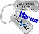 Air Force Dog Tags (with sparkles)- Marcus