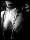 black & white girl with pearl necklace