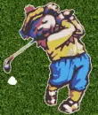 bear playing golf