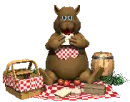 pig eating a sandwich