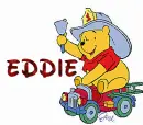 Pooh on Firetruck- Eddie